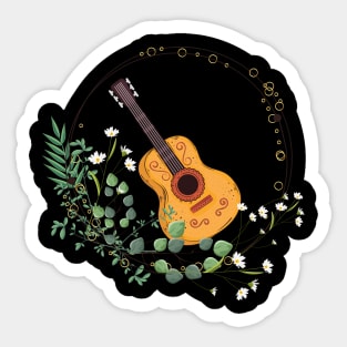 Beautiful Floral Guitar Sticker